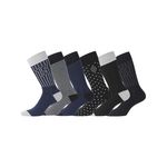 SERGE BLANCO Lot de 6 Paires de Chaussettes de ville coton homme. Coloris disponibles : Noir