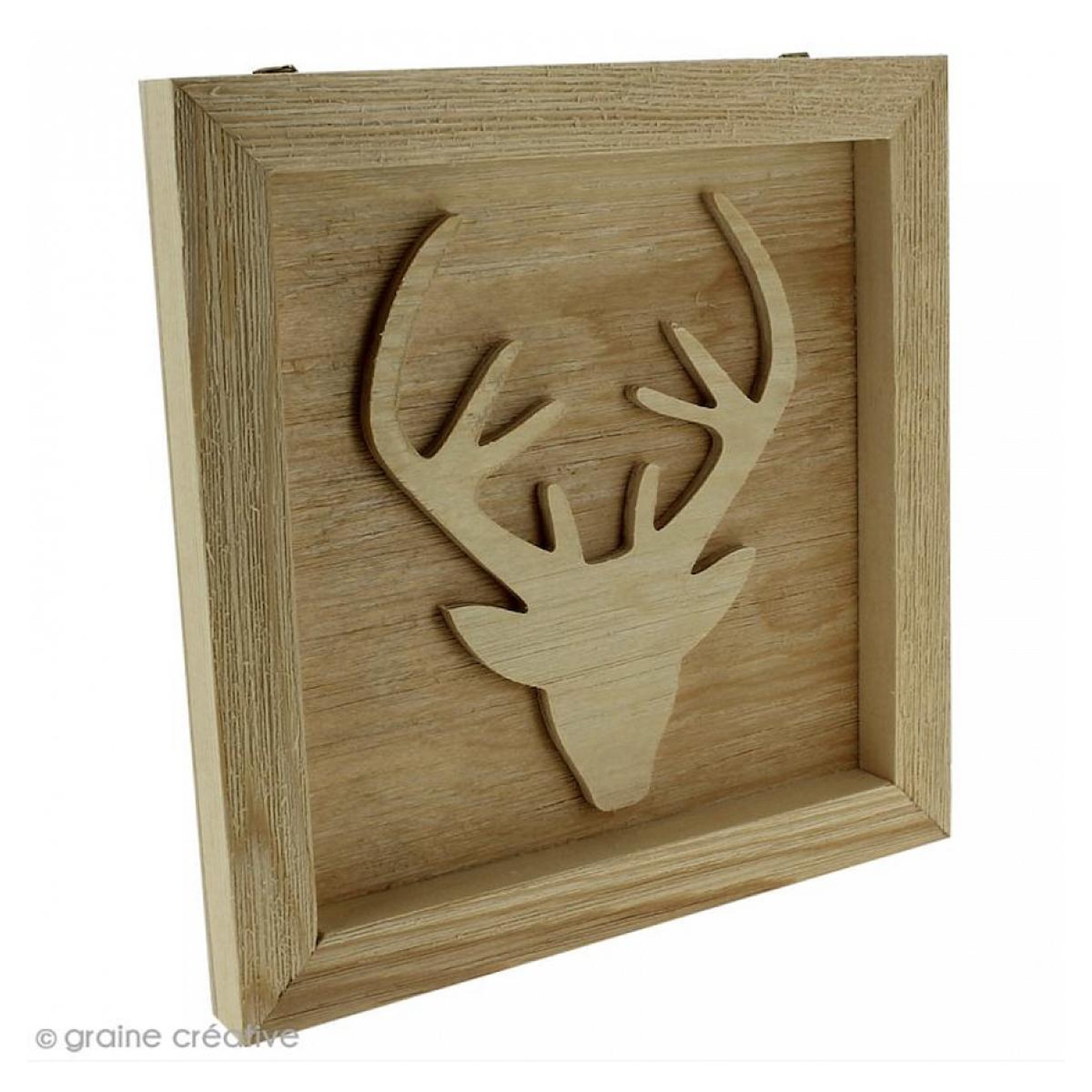 Voir la diapositive 2 : Graine créative Tableau en bois renne a decorer