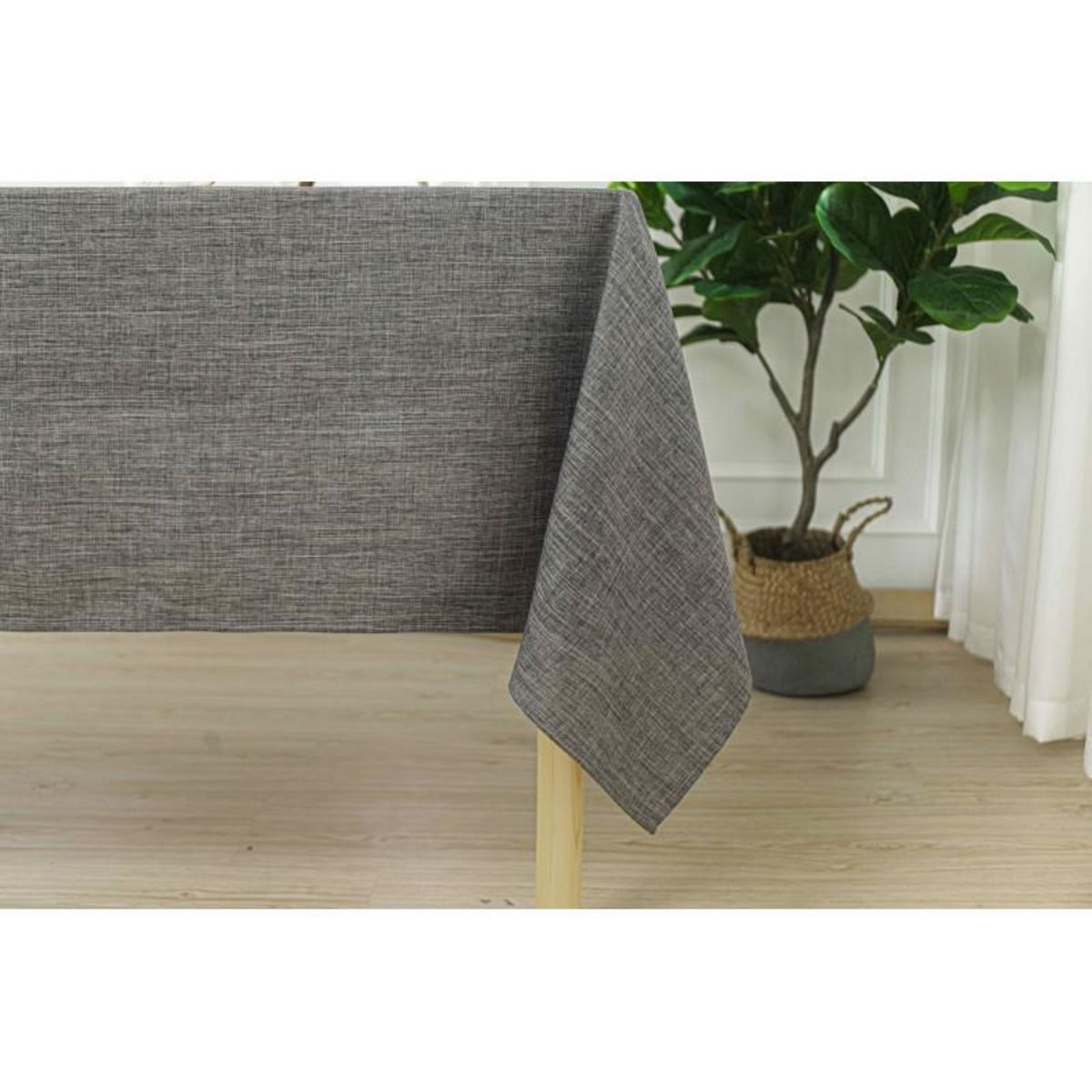 UNIVERS DECOR Nappe antitache unie Anthracite rectangulaire 145 x 240 cm
