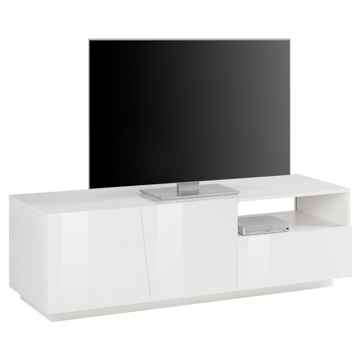 Meuble TV 2 portes 1 niche 1 tiroir L150cm VERONA