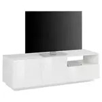 Meuble TV 2 portes 1 niche 1 tiroir L150cm VERONA. Coloris disponibles : Blanc, Gris