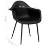 Voir la diapositive 6 : VIDAXL Chaises a manger lot de 6 noir PP