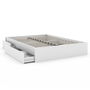 Voir la diapositive 4 : ID MARKET Cadre de lit double TOMI 4 tiroirs avec sommier 140 x 190 cm blanc