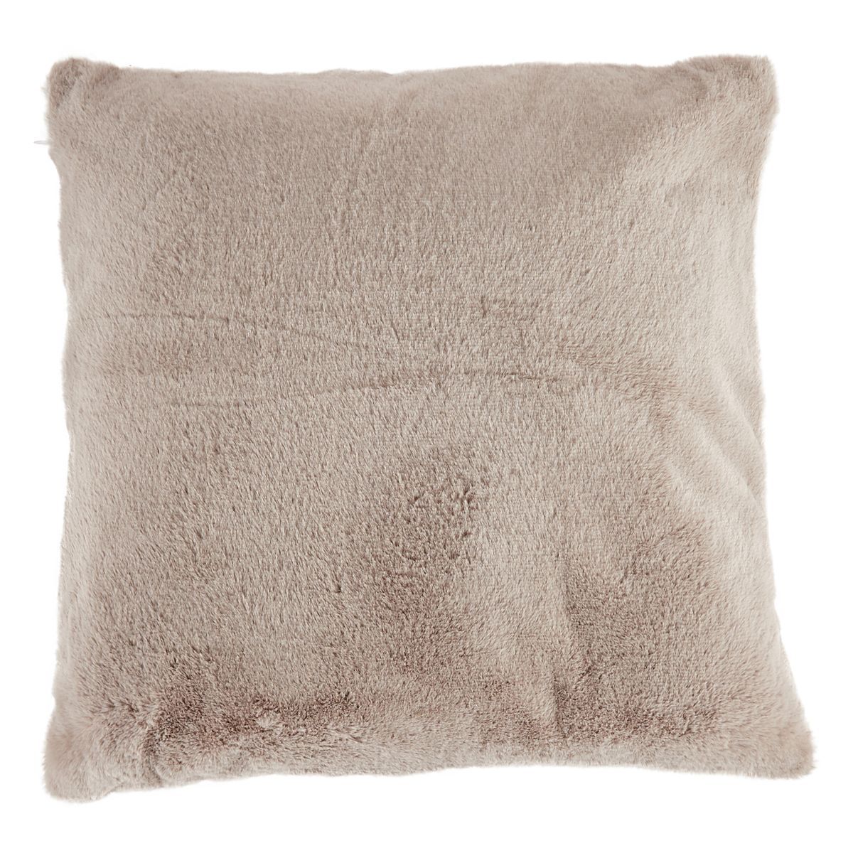 ACTUEL Coussin déco uni double face Sherpa / fausse fourrure 