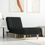 VIDAXL Chaise longue noir tissu