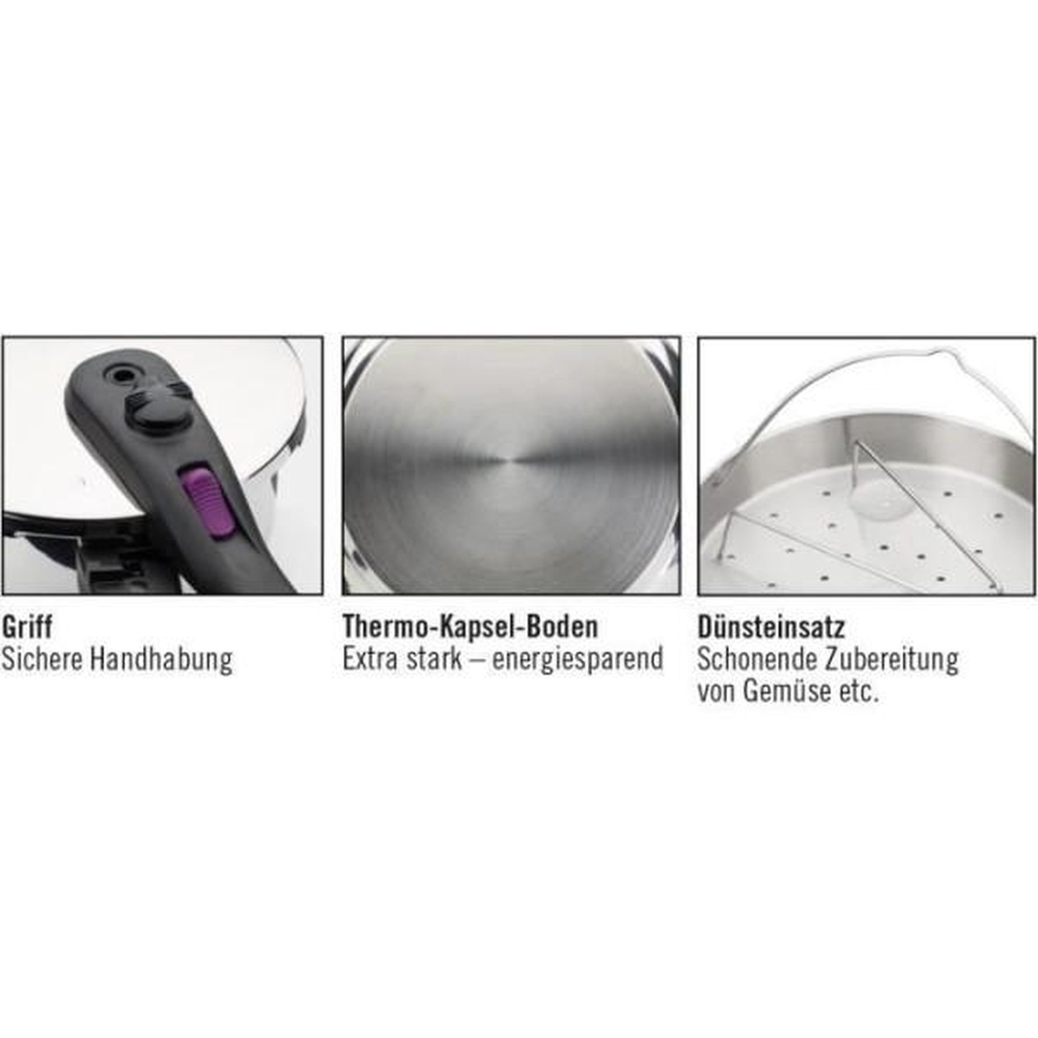 Voir la diapositive 2 : GSW Autocuiseur GSW Rapide acier inoxydable 6 L