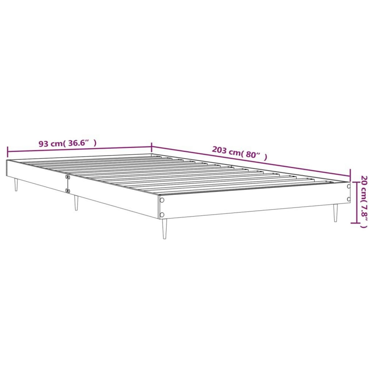 VIDAXL Cadre de lit sans matelas blanc 90x200 cm bois d'ingenierie