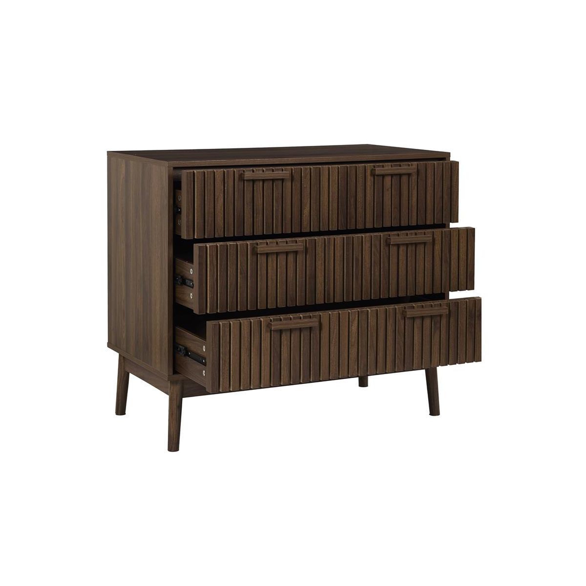 Voir la diapositive 3 : The Home Deco Factory Commode 3 tiroirs  klaus  90cm marron foncé