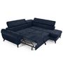 Voir la diapositive 2 : LISA DESIGN Marlo - canapé d'angle droit 5 places convertible avec coffre et têtières en velours texturé
