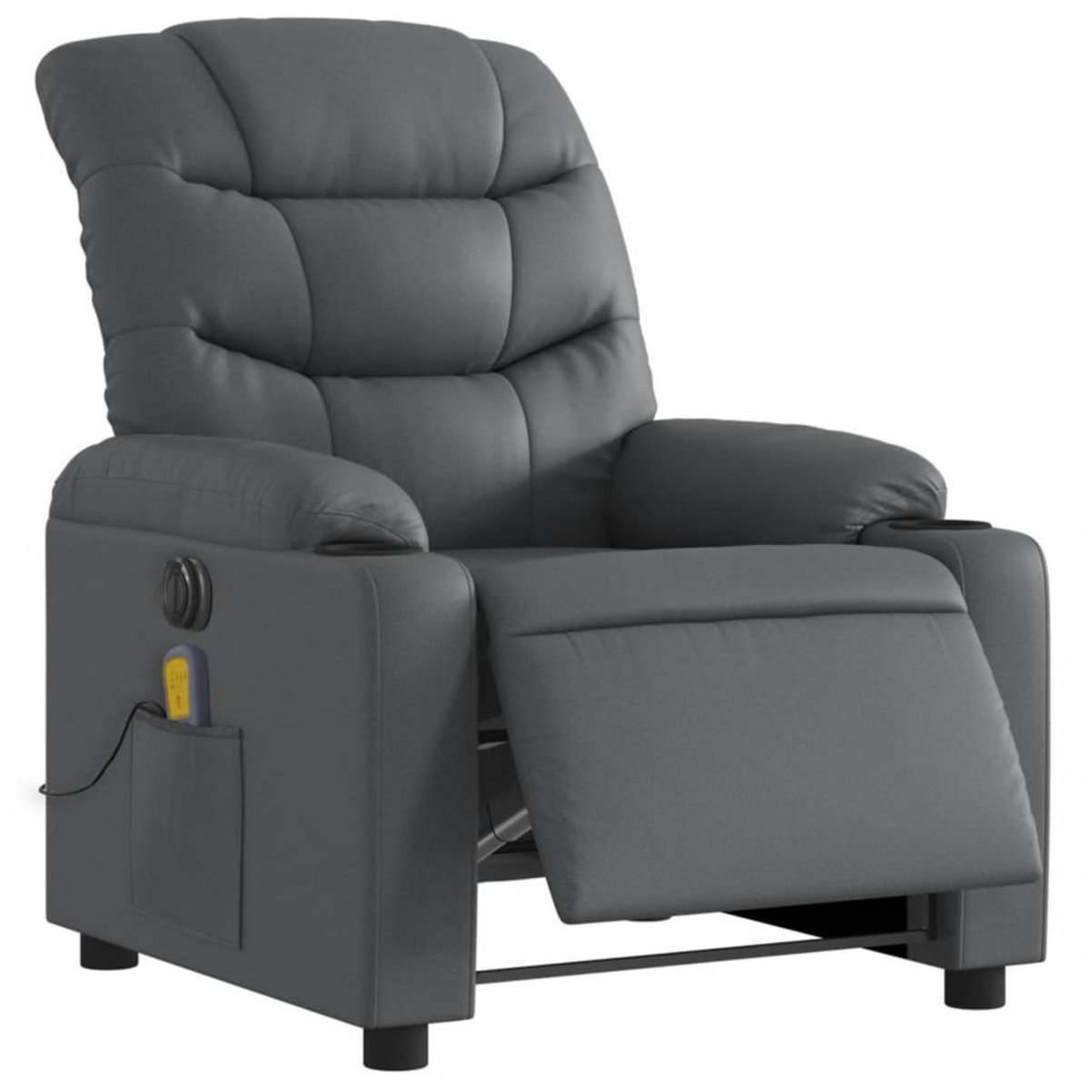 VIDAXL Fauteuil de massage inclinable electrique gris similicuir