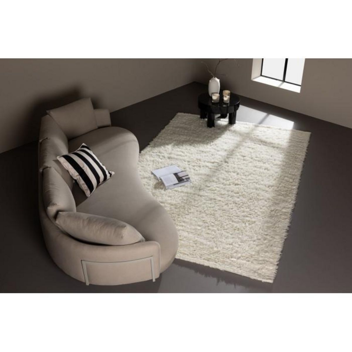 Paris Prix Tapis Rectangulaire en Laine  Leiko  160x230cm Naturel