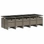 Voir la diapositive 3 : VIDAXL Ensemble a manger de jardin 11pcs avec coussins gris poly rotin