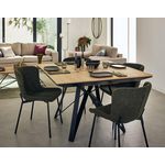 LISA DESIGN Belize - table à manger carrée extensible - effet bois et métal - 4 à 8 personnes. Coloris disponibles : Bicolore