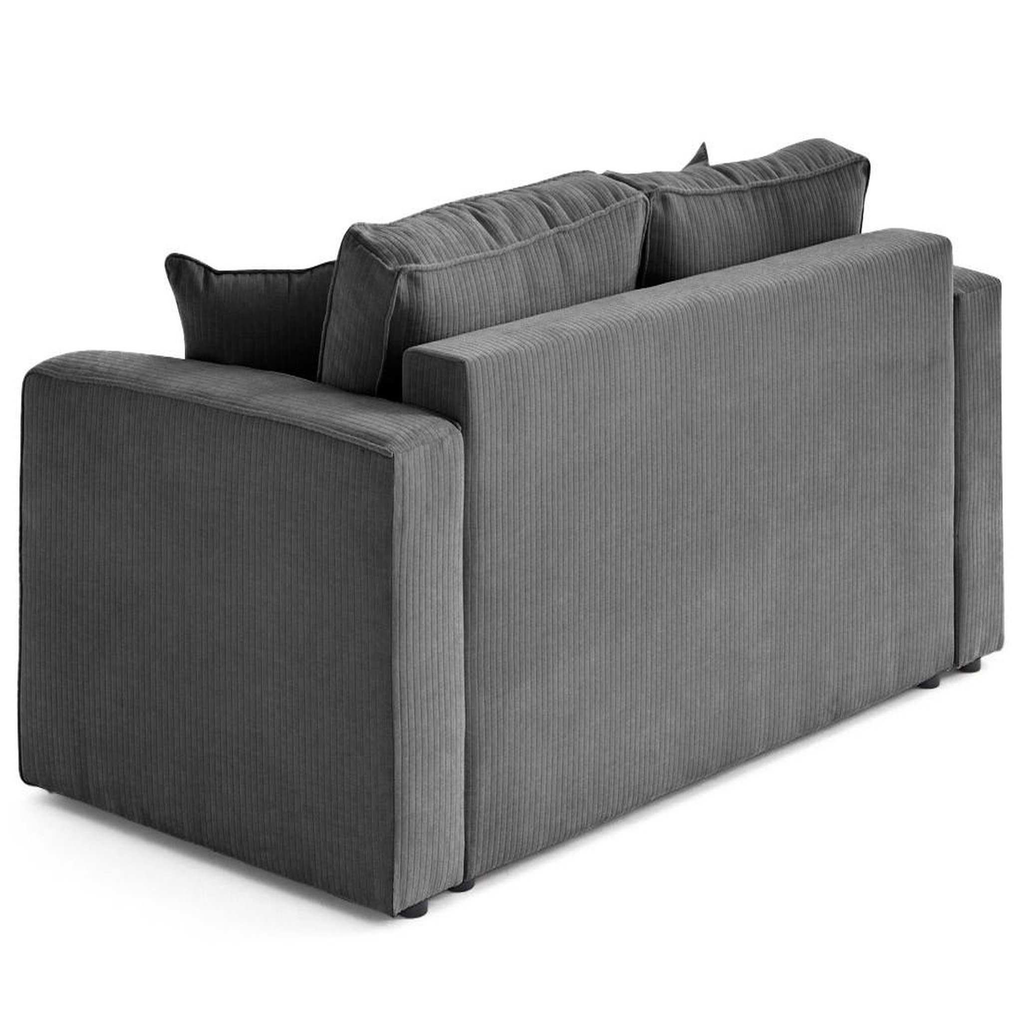 Voir la diapositive 6 : BEST MOBILIER Topaze - canapé droit 2 places en velours côtelé plat