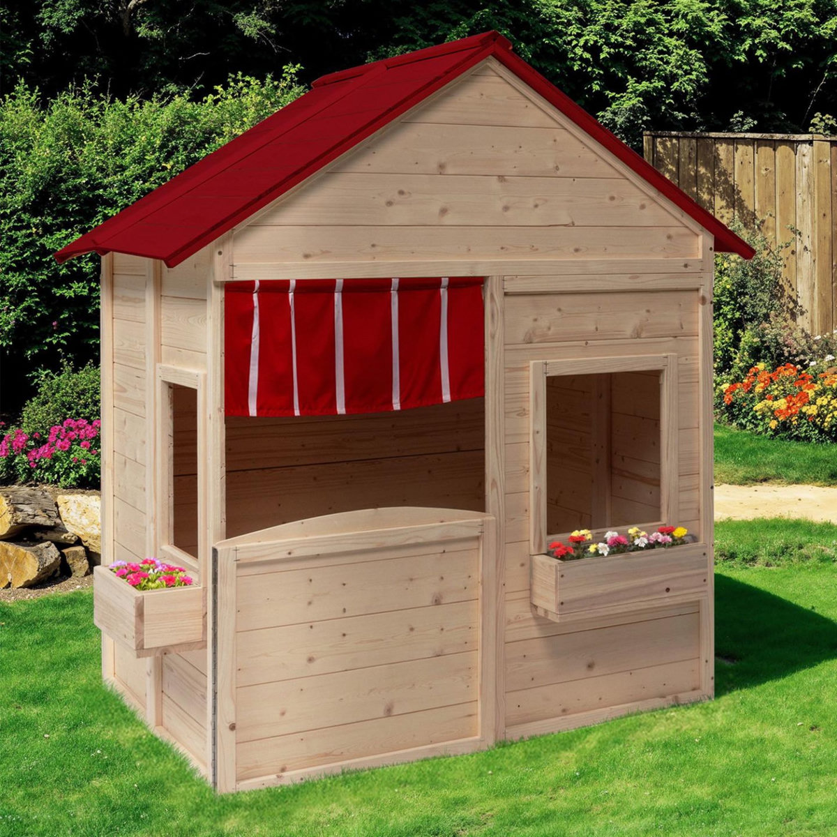 ID MARKET Maisonnette enfant en bois ADVENTURE, cabane de jeux extérieure