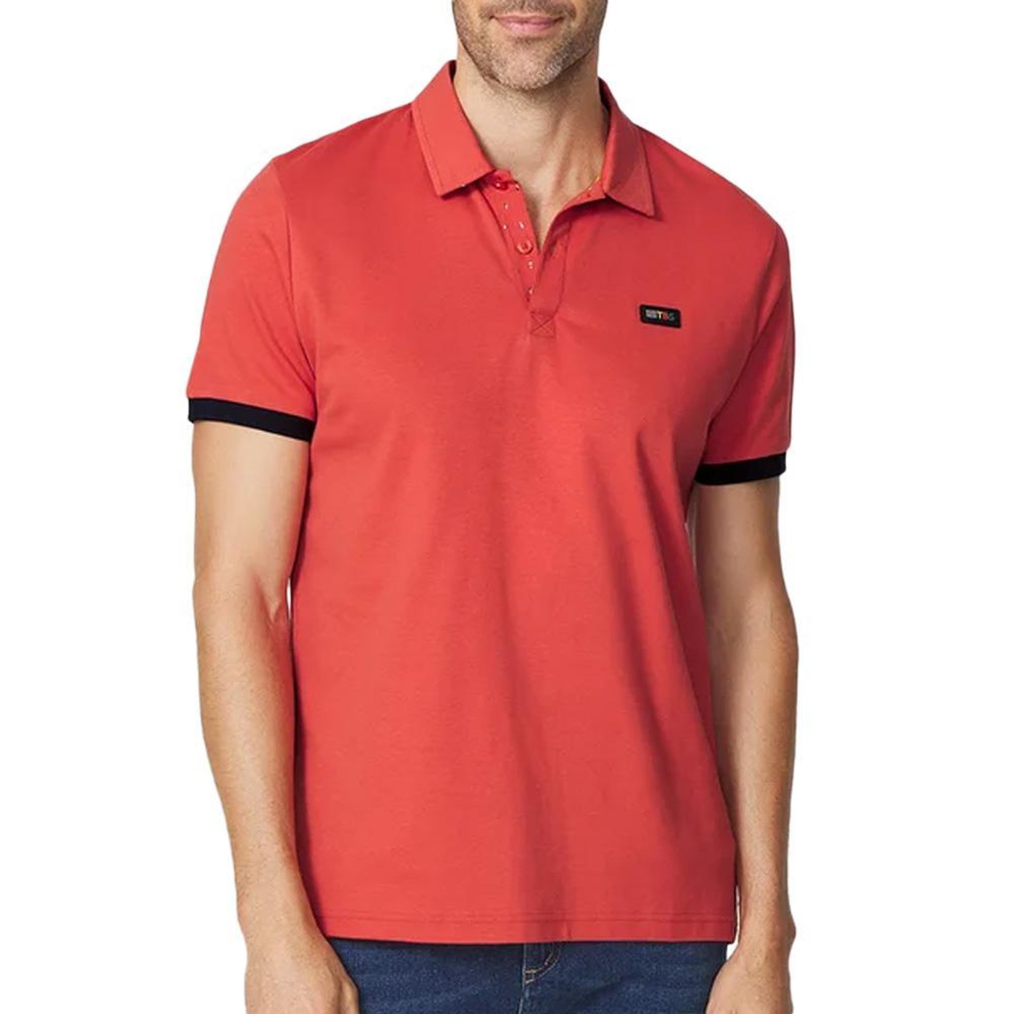TBS Polo Grenade Homme TBS BARZO. Coloris disponibles : Orange