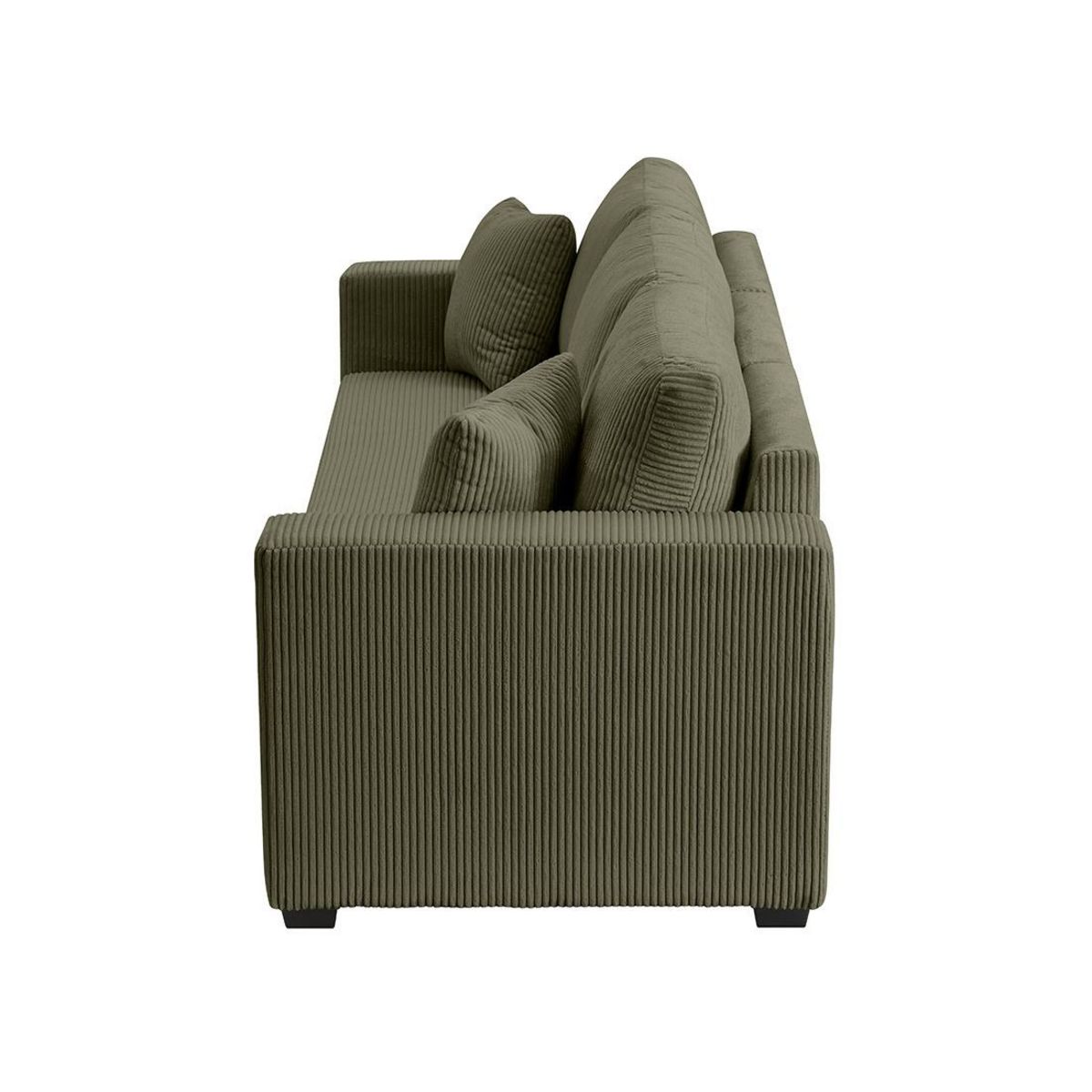 BEST MOBILIER Cyrus - canapé droit 3 places convertible en velours côtelé