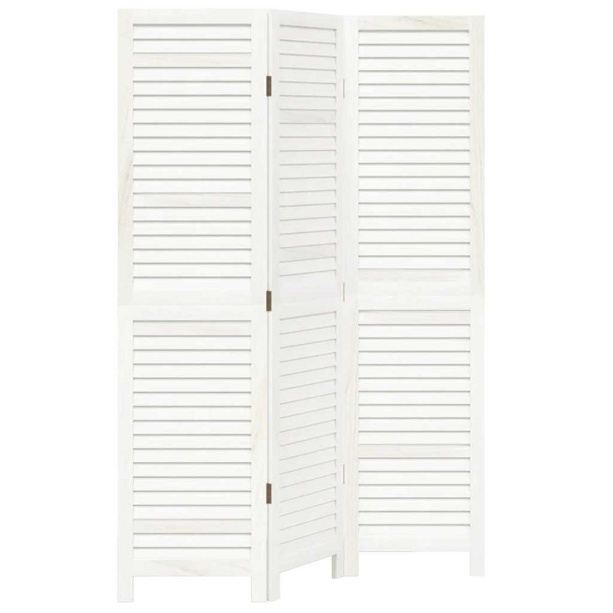 VIDAXL Cloison de separation 3 panneaux blanc bois de paulownia massif