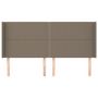Voir la diapositive 3 : VIDAXL Tete de lit avec oreilles Taupe 163x16x118/128 cm Tissu