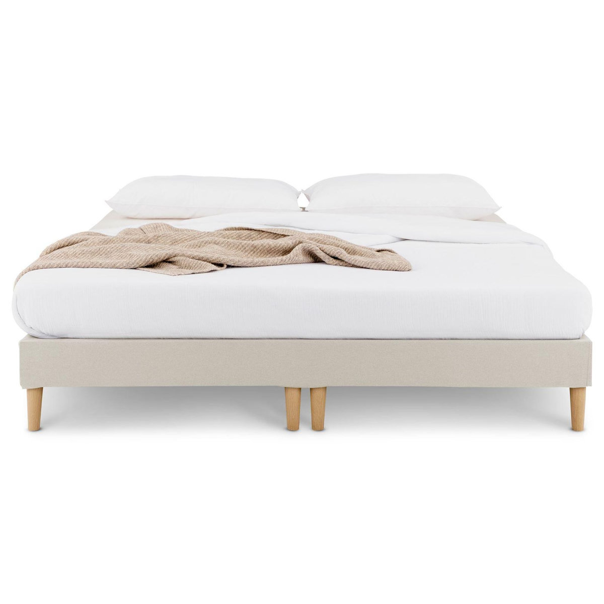IDIMEX Sommier tapissier RENNES 180 x 200 cm revêtement tissu