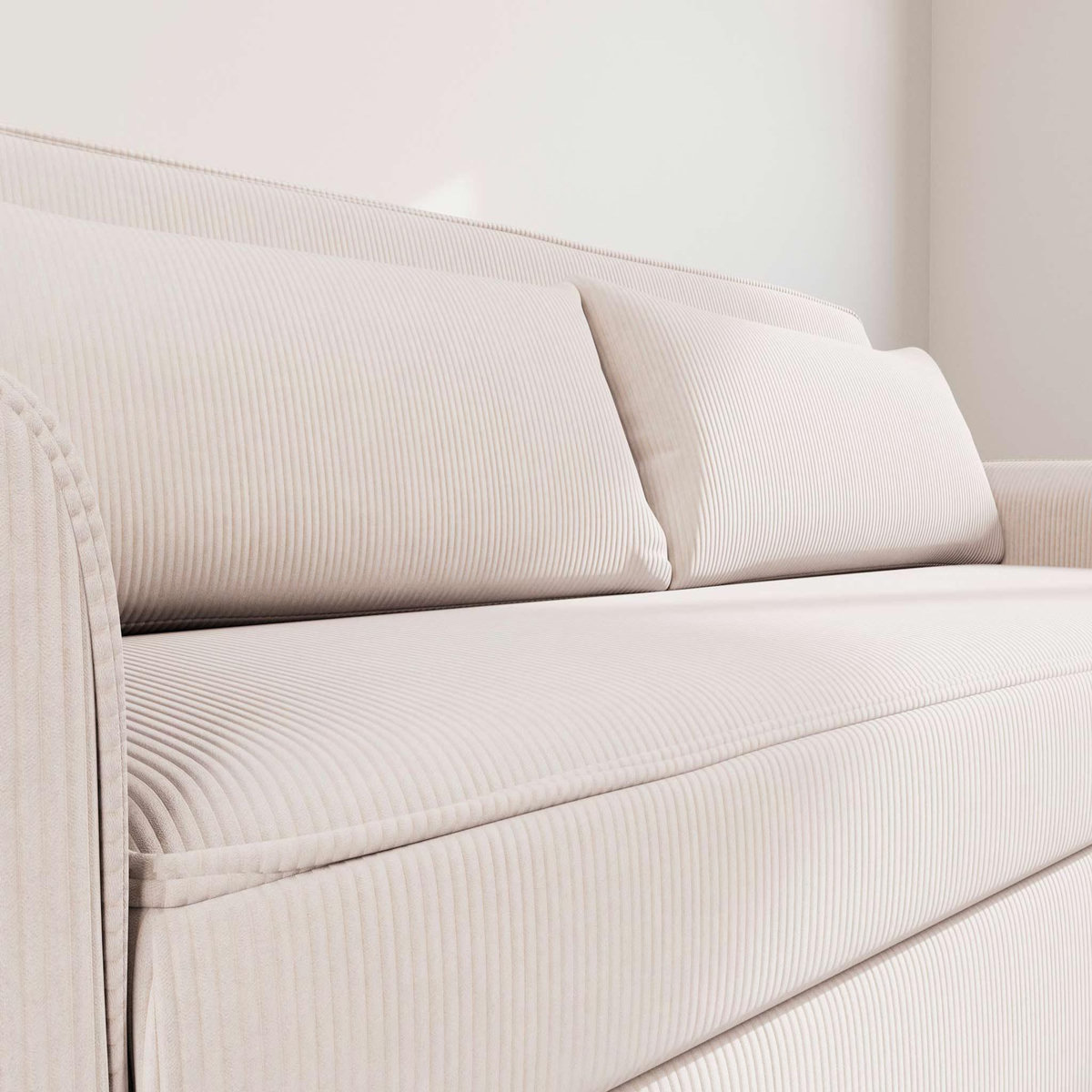 BEST MOBILIER Ernest - canapé droit 3 places convertible en velours côtelé