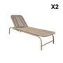 Voir la diapositive 3 : SWEEEK Lot de 2 bains de soleil acier et cordage multi positions beige - Orika
