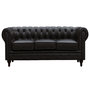 Voir la diapositive 2 : Habitat et Jardin Canapé fixe Chesterfield  Aliza  - 204 x 80 x 58 cm - 3 places - Marron