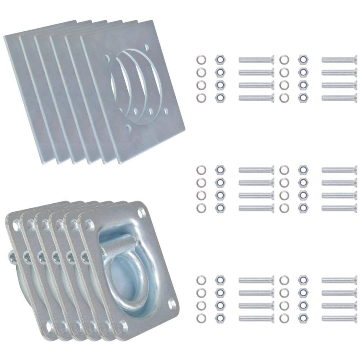 VIDAXL Anneau d'arrimage pour remorque 6 pcs Acier galvanise 2000 kg