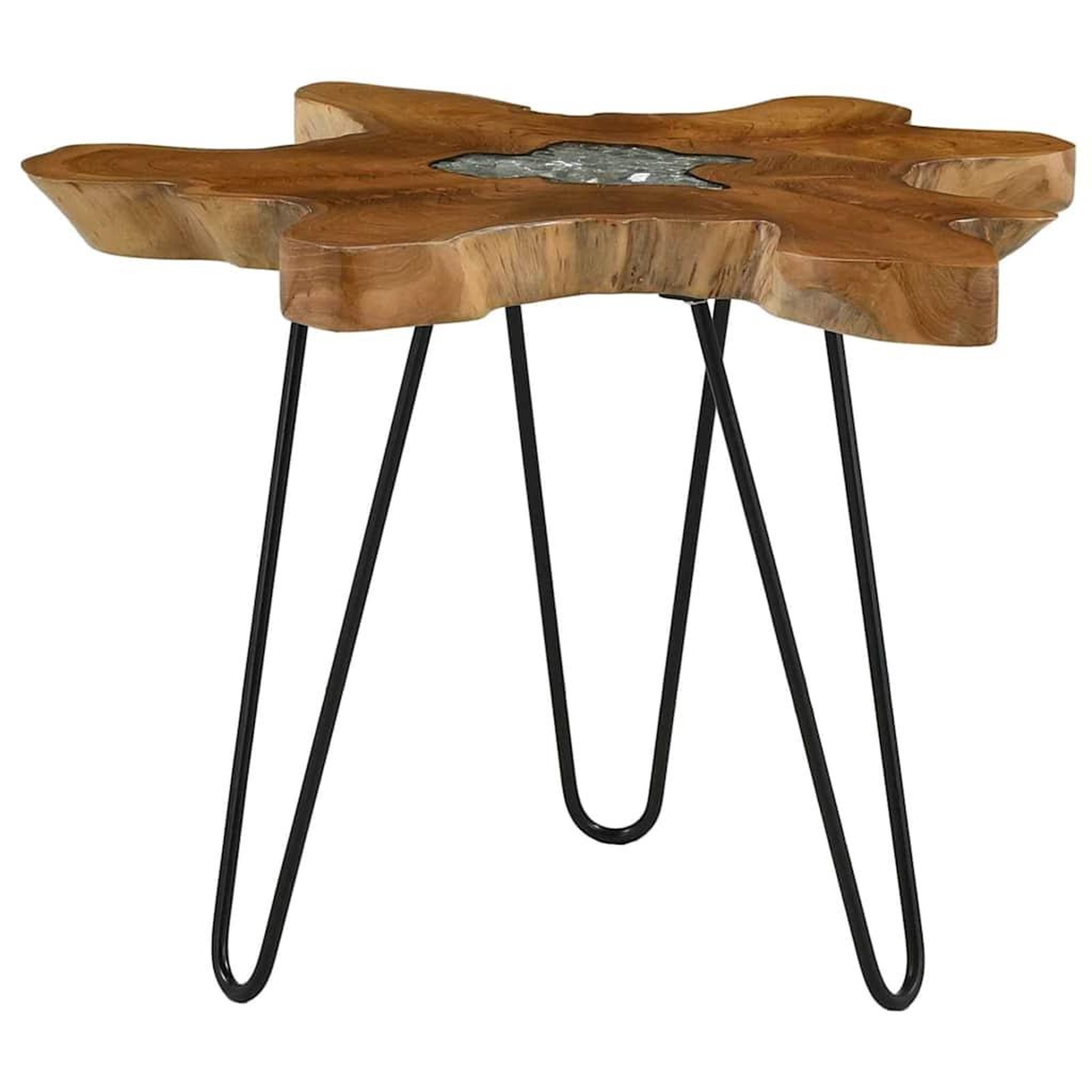 VIDAXL Table basse 70x45 cm bois de teck massif et polyresine