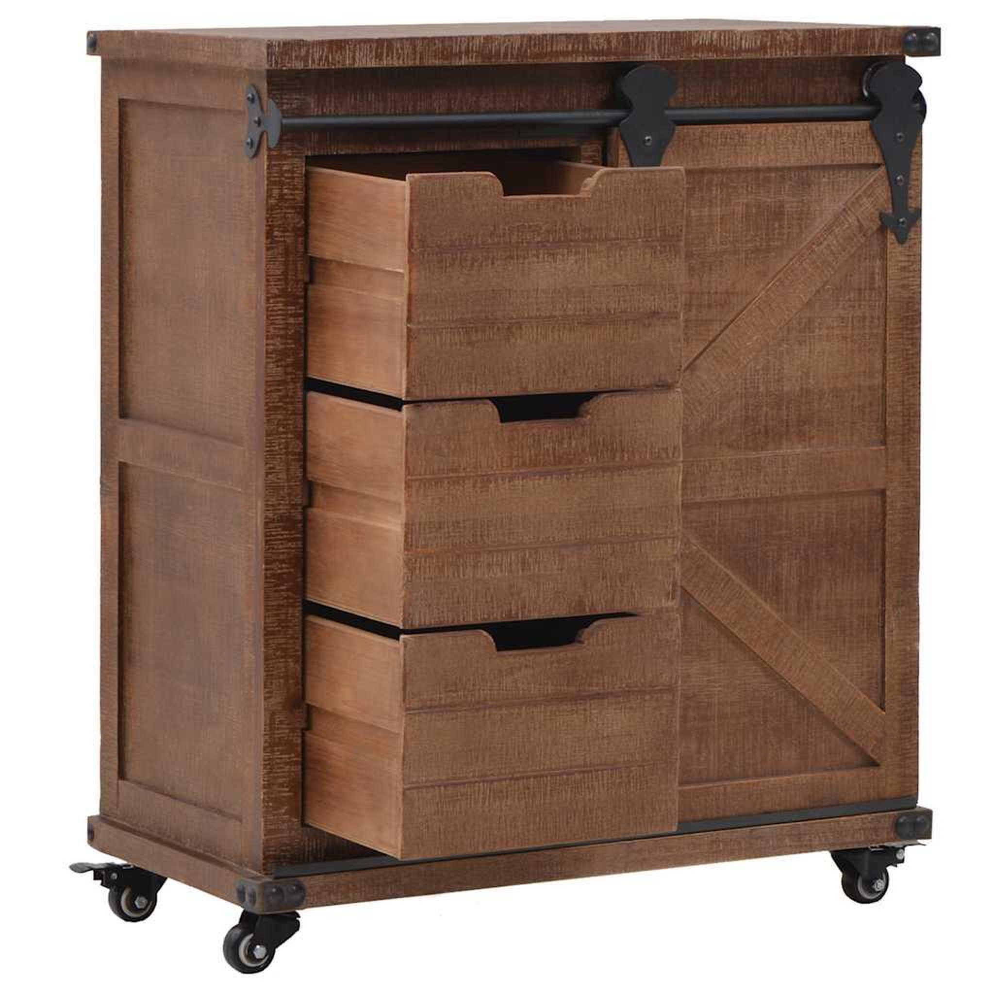 Voir la diapositive 4 : VIDAXL Armoire de rangement bois de sapin massif 64x33,5x75 cm marron