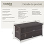 Voir la diapositive 6 : tectake Coffre de jardin pour coussins 270 l, avec tressage en rotin marron