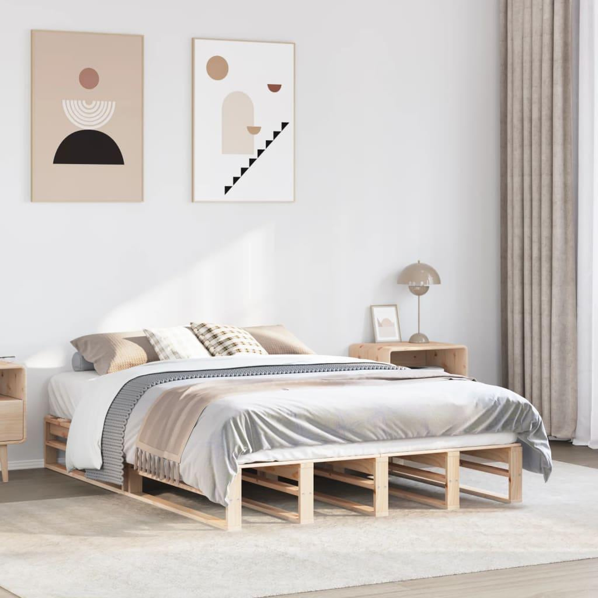 VIDAXL Cadre de lit sans matelas 160x200 cm bois massif de pin