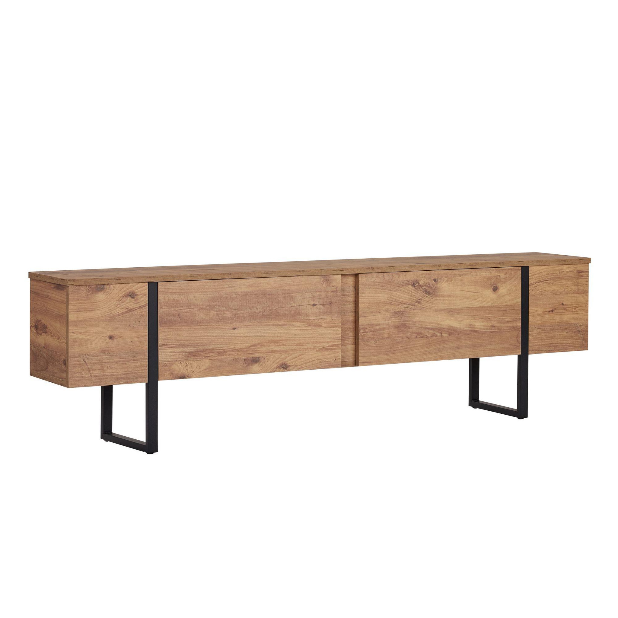 Habitat et Jardin Meuble tv en bois  onera  - 180 x 30 x 50 cm - pin atlantique / noir