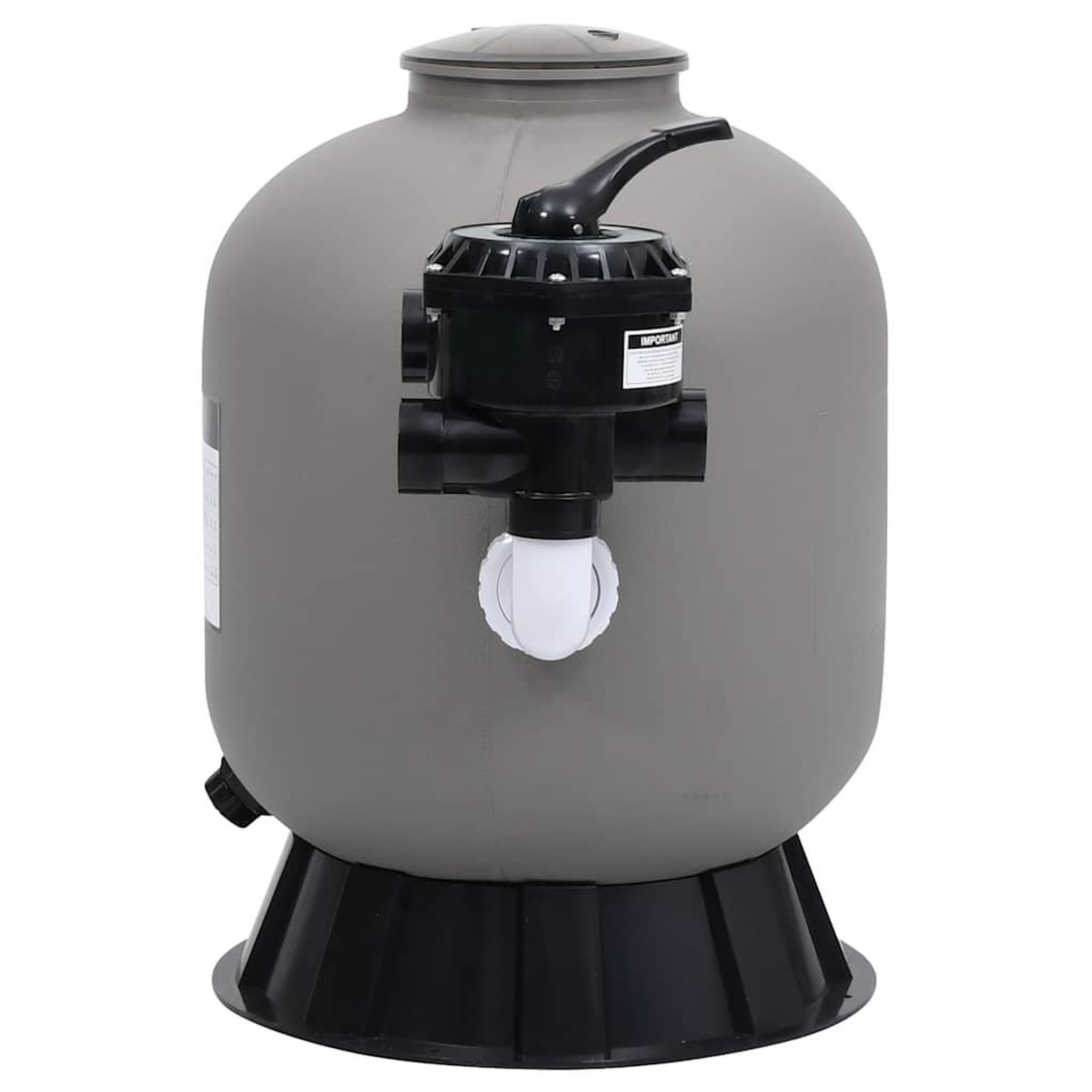 Voir la diapositive 3 : VIDAXL Filtre a sable pour piscine avec vanne a 6 voies Gris