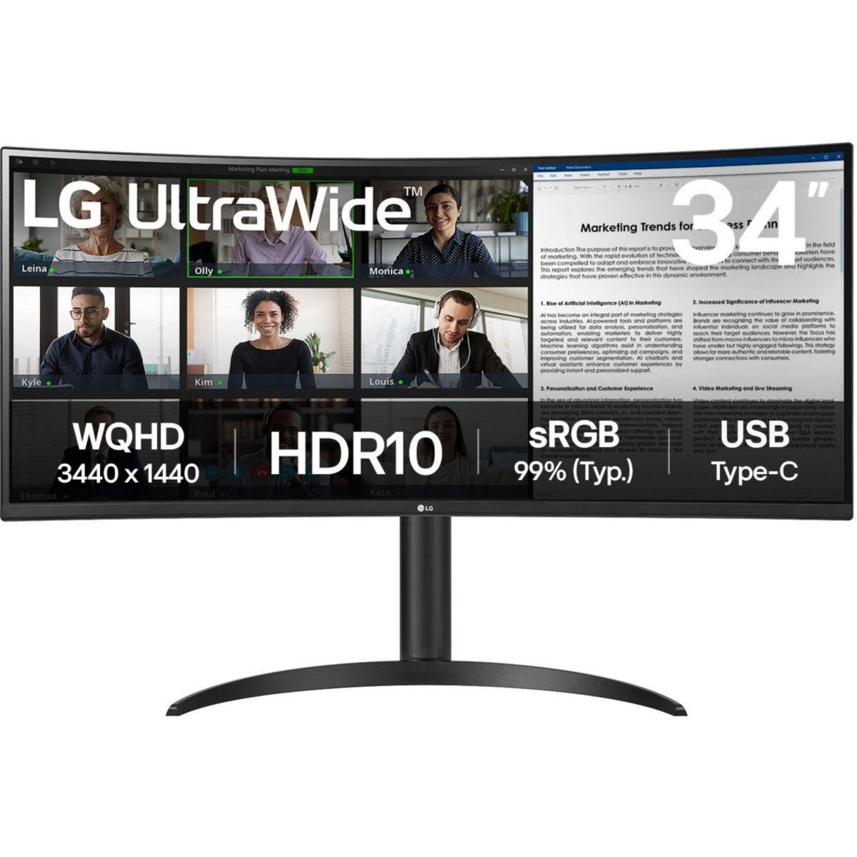 LG Ecran PC UltraWide 34WR55QK-B 34'' VA