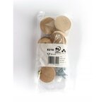 CENTRALE BRICO Lot de 6 boutons de meuble Rond bois brut H.22 x l.39 x P.39 mm