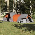 VIDAXL Tente de camping 5 personnes gris et orange impermeable