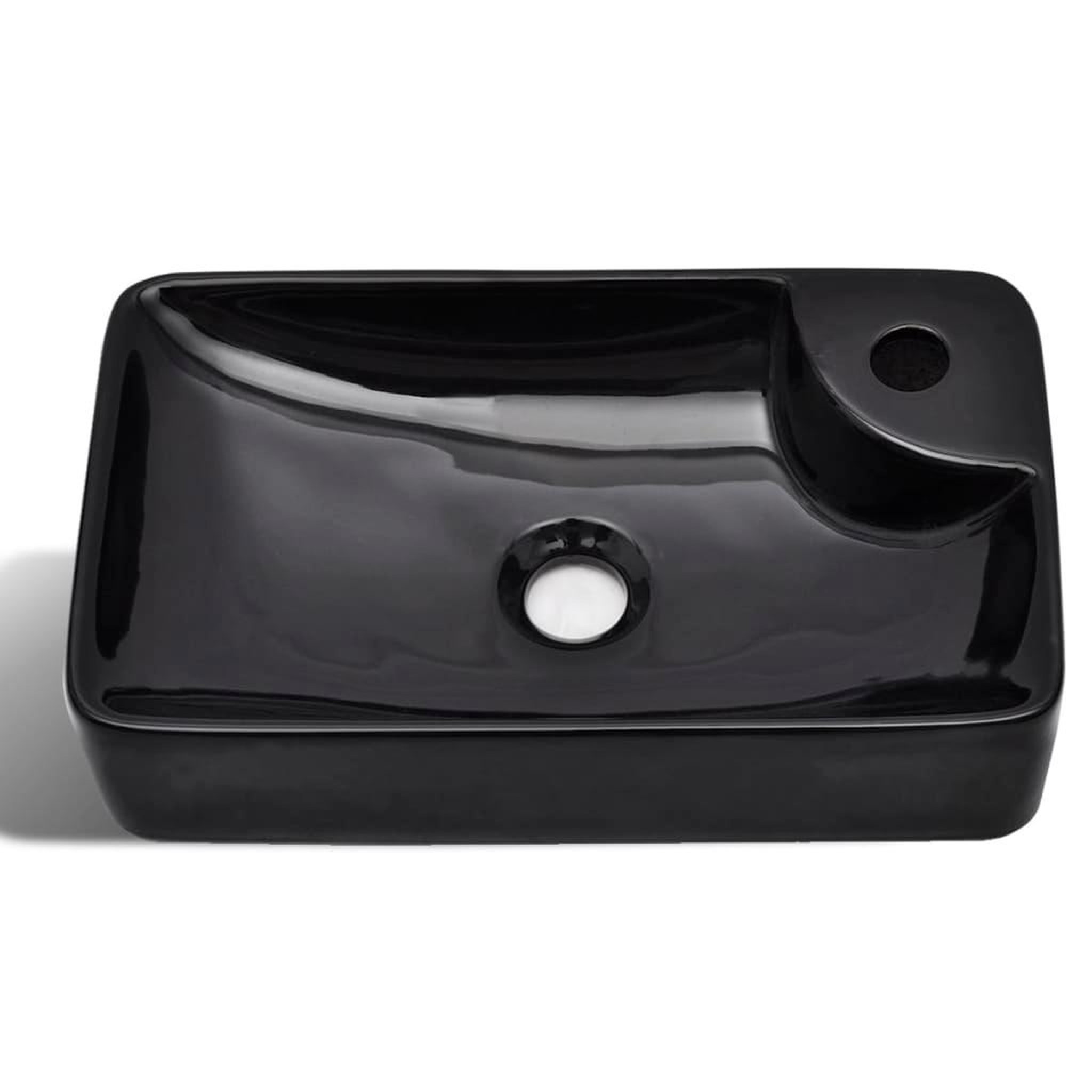 Voir la diapositive 3 : VIDAXL Vasque a trou pour robinet ceramique Noir pour salle de bain