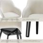 Voir la diapositive 5 : tectake Chaise de salle à manger rembourrée en velours côtelé crème/noir Lot de 6