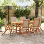 Voir la diapositive 1 : VIDAXL Ensemble a Manger de jardin 7pcs bois d'acacia solide textilene