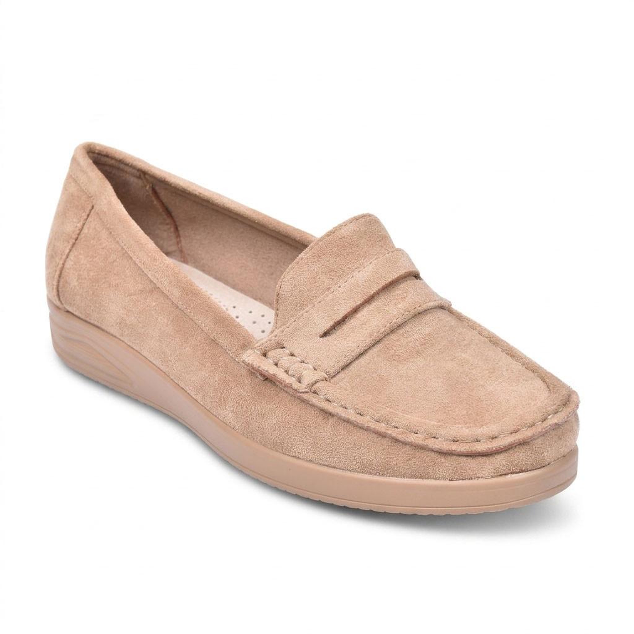 Voir la diapositive 1 : OZABI OZABI Mocassins Femme Penny Loafer Daim Confort