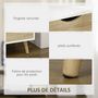 Voir la diapositive 6 : HOMCOM Meuble TV banc TV style scandinave 2 portes tiroir niche piètement bois de pin panneaux blanc aspect chêne clair