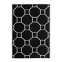 Voir la diapositive 1 : Paris Prix Tapis Effet 3D à Poils Courts  Lina  Noir & Ivoire