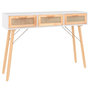 Voir la diapositive 2 : VIDAXL Table console Blanc 105x30x75 cm Bois massif pin /rotin naturel