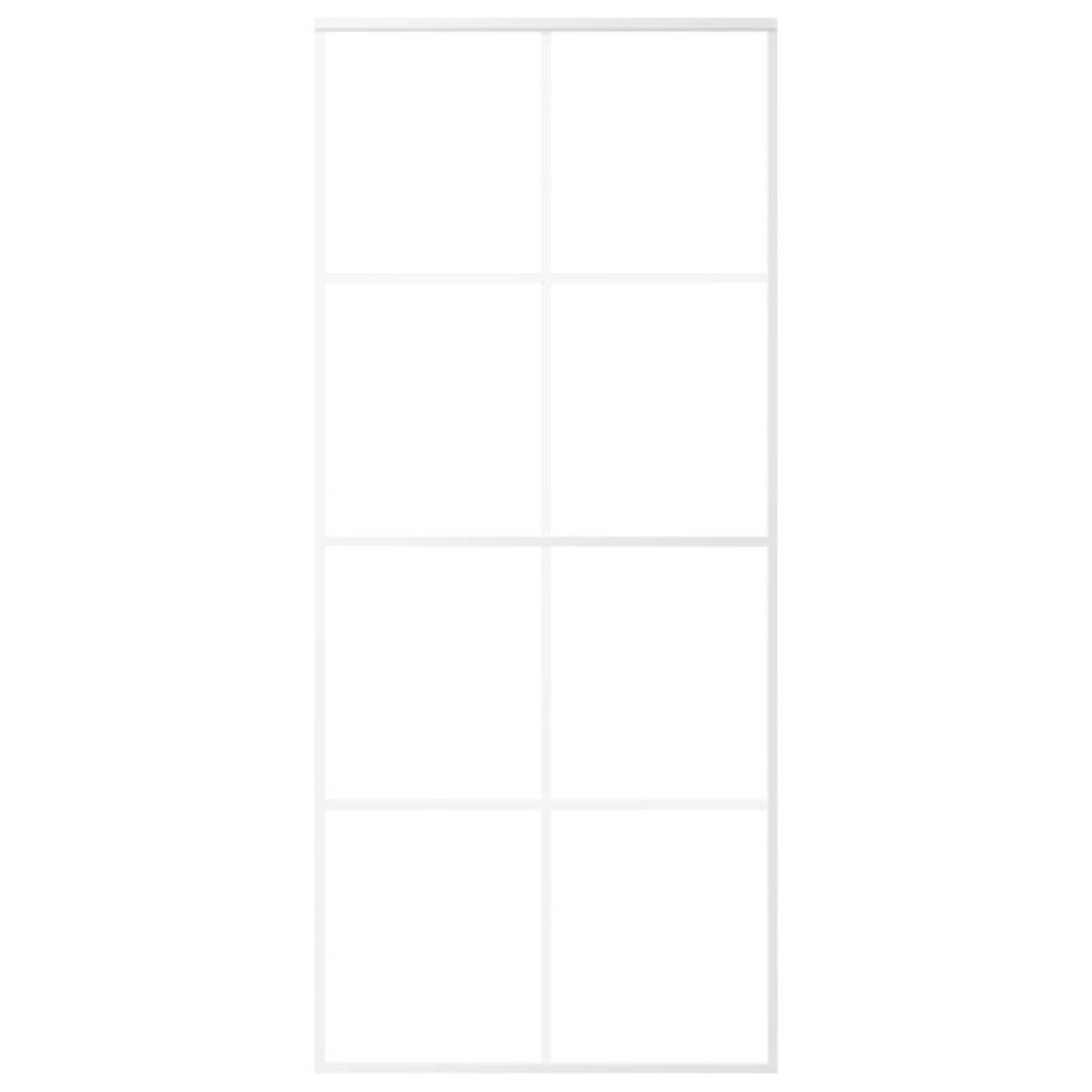 VIDAXL Porte coulissante Verre ESG depoli et aluminium 90x205 cm Blanc
