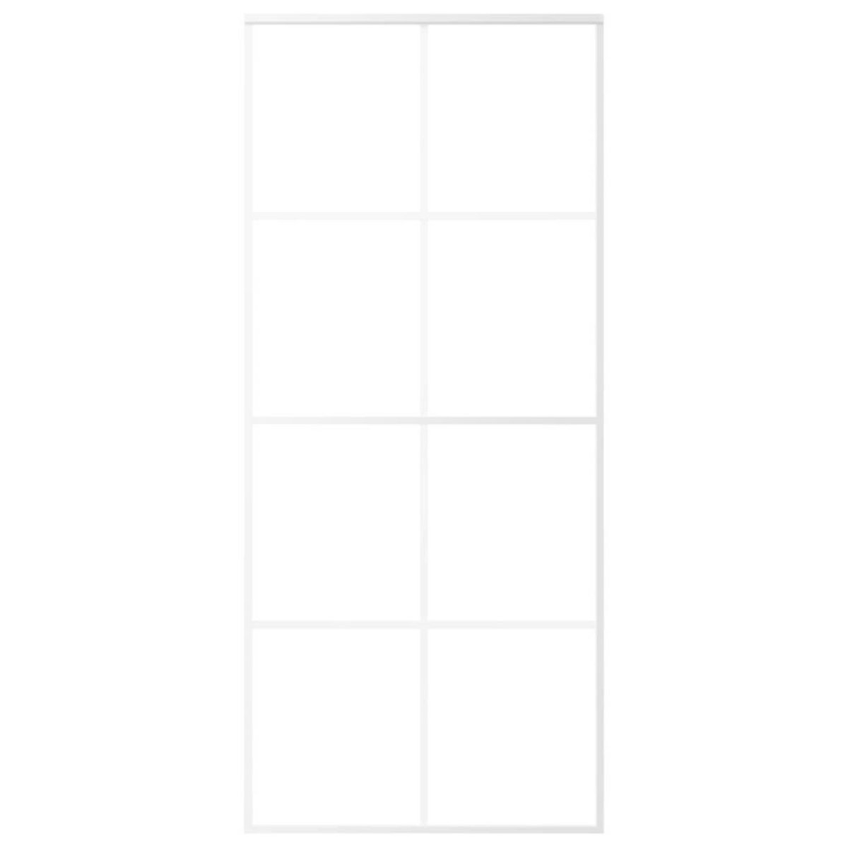VIDAXL Porte coulissante Verre ESG depoli et aluminium 90x205 cm Blanc