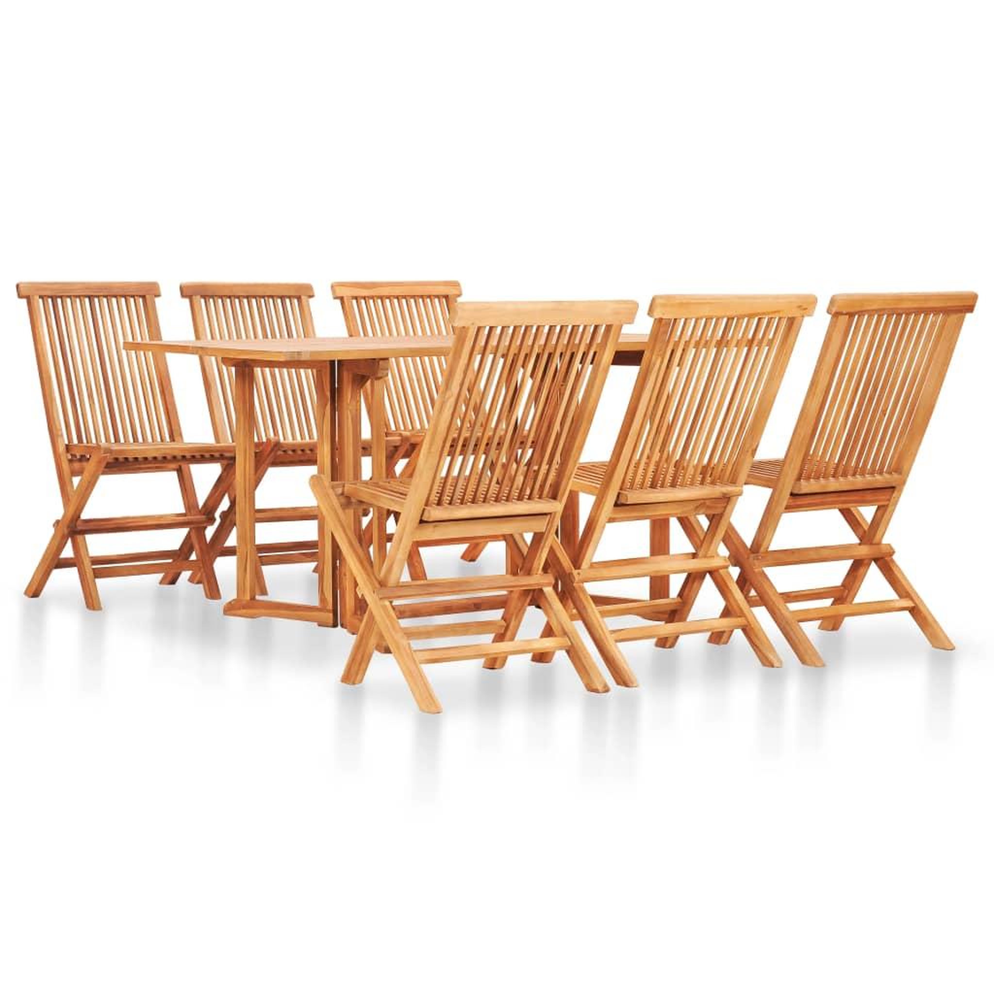 Voir la diapositive 1 : VIDAXL Ensemble a manger d'exterieur pliable 7 pcs Bois solide de teck