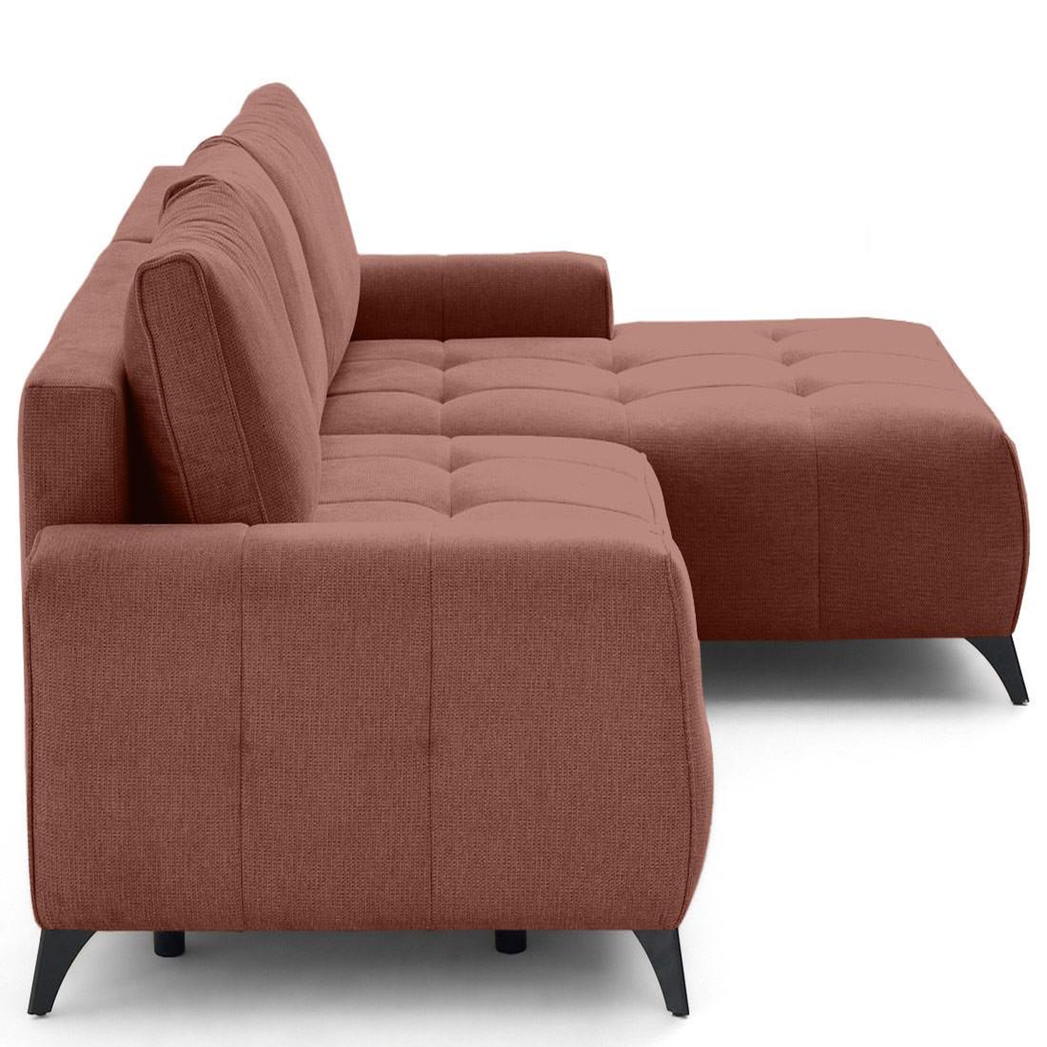 Voir la diapositive 4 : LISA DESIGN Rimini - canapé d'angle droit 4 places convertible avec coffre en tissu texturé