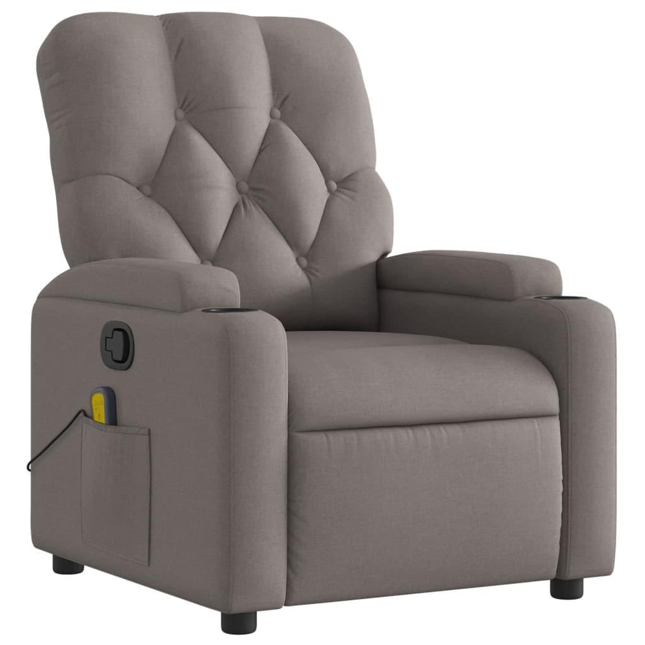 Voir la diapositive 3 : VIDAXL Fauteuil de massage inclinable Taupe Tissu