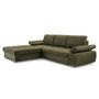 Voir la diapositive 2 : BEST MOBILIER Bianca - canapé d'angle gauche 4 places convertible avec coffre en tissu texturé